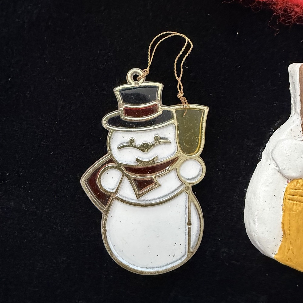 Vintage Snowman‎ Christmas Ornaments Lot Of 3 90s Nostalgia - Picture 3 of 8